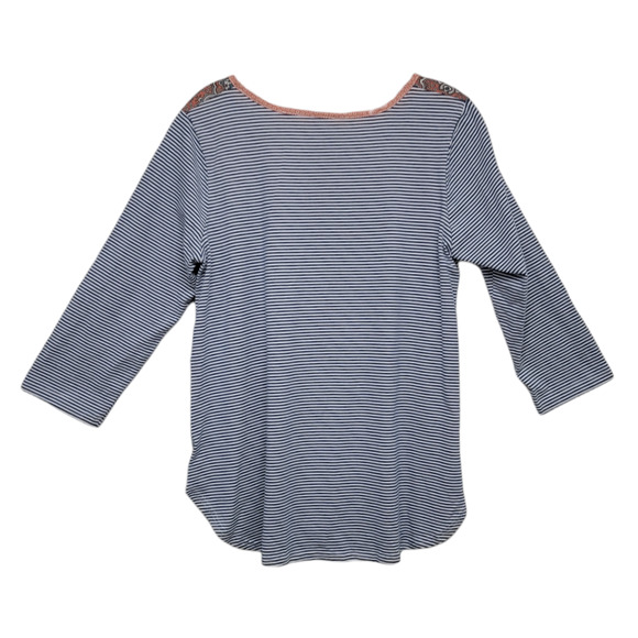 Coldwater Creek Multi Patchwork Design Mixed Shirt Blouse Blue Size XS - Picture 2 of 5